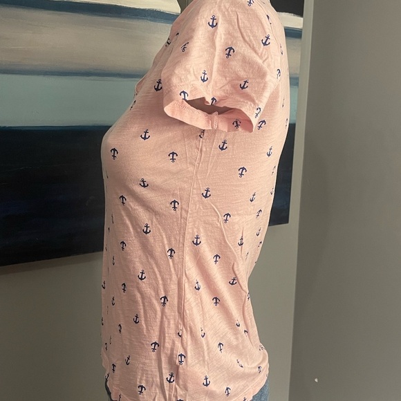 Rachel Roy Pink Anchor Print V-Neck Top Sz. Small. NWOT - Picture 5 of 7